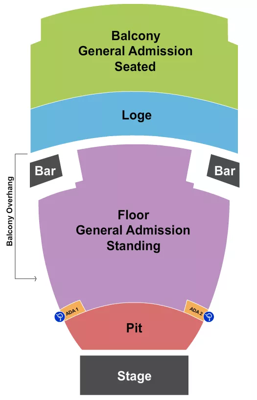  GA PIT FLR BALC RSV LOGE Seating Map Seating Chart