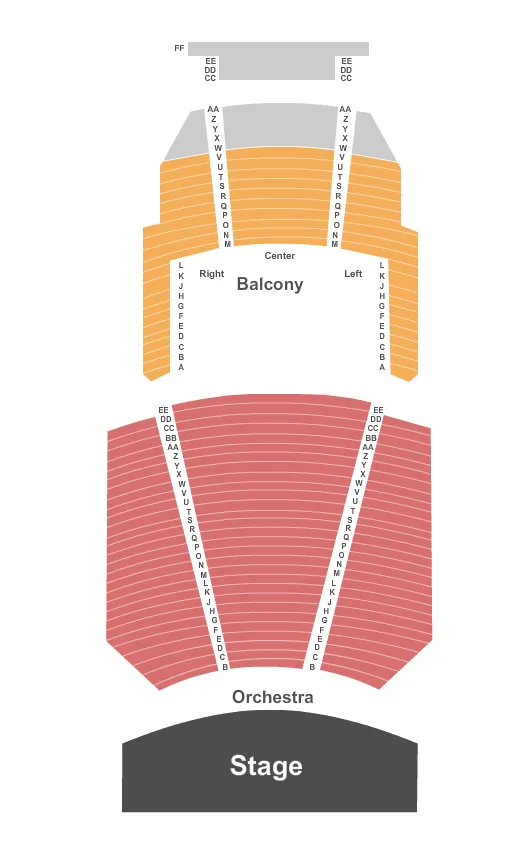 LESLIE S WRIGHT FINE ARTS CENTER END STAGE Seating Map Seating Chart