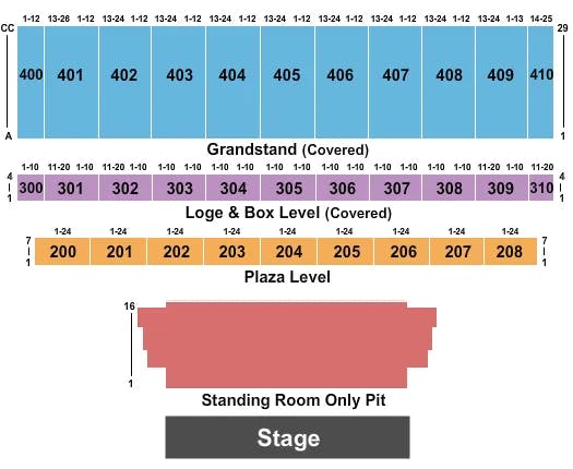 THE YORK FAIRGROUNDS PA ENDSTAGE PIT Seating Map Seating Chart