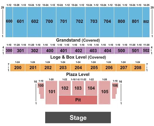 THE YORK FAIRGROUNDS PA ENDSTAGE PIT 2 Seating Map Seating Chart