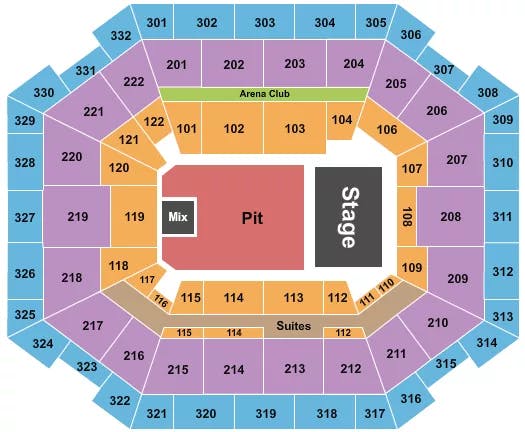  ENDSTAGE FULL PIT Seating Map Seating Chart