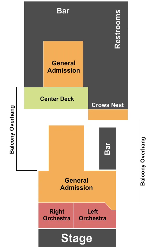  GENERAL ADMISSION Seating Map Seating Chart