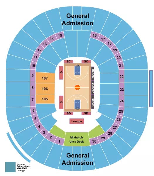 THOMAS MACK CENTER NBA SUMMER LEAGUE Seating Map Seating Chart