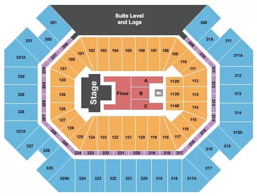  AVENGED SEVENFOLD Seating Map Seating Chart