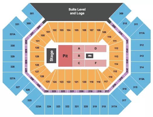  ENDSTAGE PIT 2 Seating Map Seating Chart