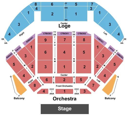  END STAGE Seating Map Seating Chart