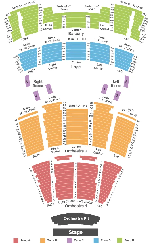  ENDSTAGE NO PIT INTZONE Seating Map Seating Chart