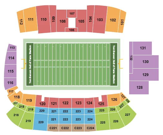  NFL HOF Seating Map Seating Chart