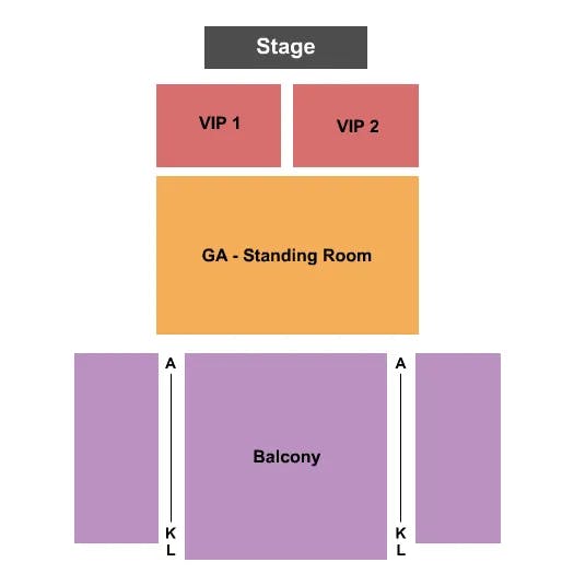 TOWER THEATRE OK VIP 2 GA RSV BALC Seating Map Seating Chart