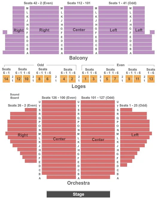TOWN HALL THEATRE NY END STAGE Seating Map Seating Chart