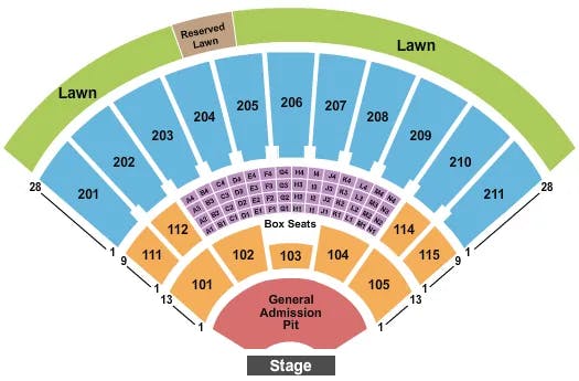  END STAGE WITH GA PIT 2 Seating Map Seating Chart