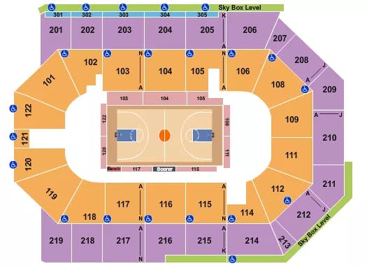 TOYOTA ARENA ONTARIO BASKETBALL GLOBETROTTERS Seating Map Seating Chart