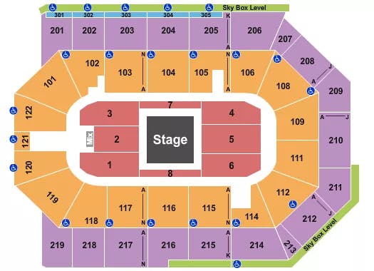 TOYOTA ARENA ONTARIO CENTER STAGE Seating Map Seating Chart