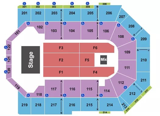 TOYOTA ARENA ONTARIO ENDSTAGE 7 Seating Map Seating Chart