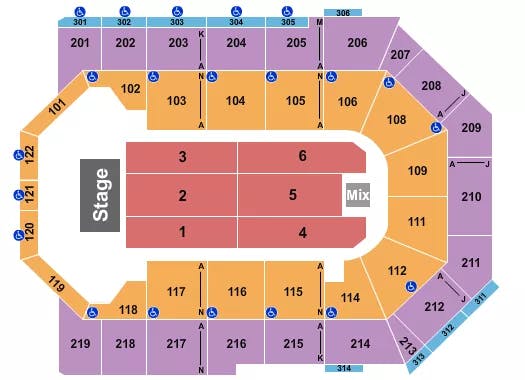 TOYOTA ARENA ONTARIO ENDSTAGE 6 Seating Map Seating Chart