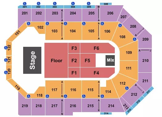 TOYOTA ARENA ONTARIO ENDSTAGE PIT Seating Map Seating Chart