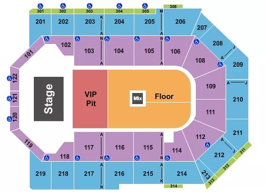 TOYOTA ARENA ONTARIO ENDSTAGE VIP PIT Seating Map Seating Chart