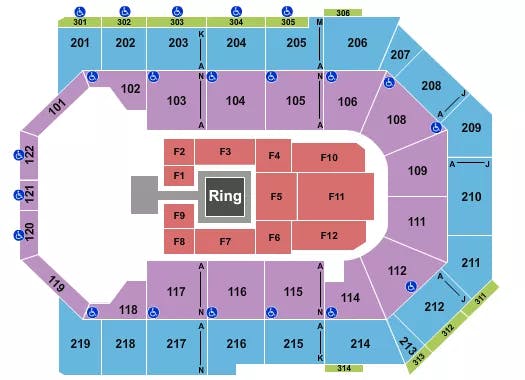TOYOTA ARENA ONTARIO NEW JAPAN WRESTLING Seating Map Seating Chart