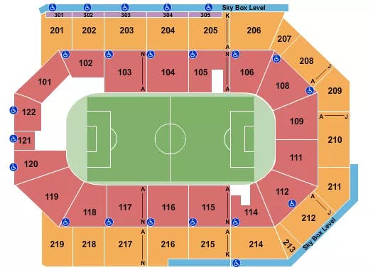 TOYOTA ARENA ONTARIO SOCCER 2 Seating Map Seating Chart