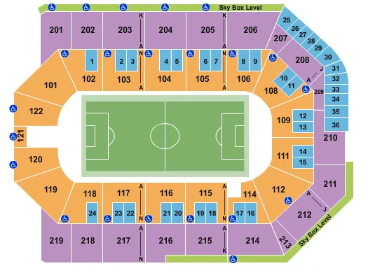 TOYOTA ARENA ONTARIO SOCCER Seating Map Seating Chart