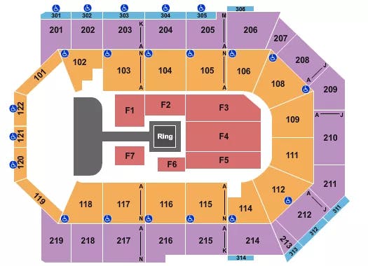 TOYOTA ARENA ONTARIO WWE 2 Seating Map Seating Chart