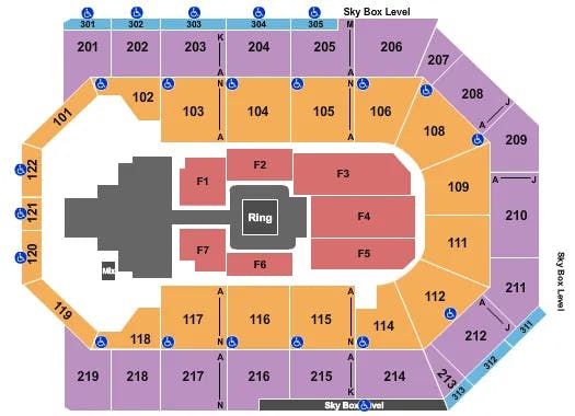 TOYOTA ARENA ONTARIO WWE 3 Seating Map Seating Chart