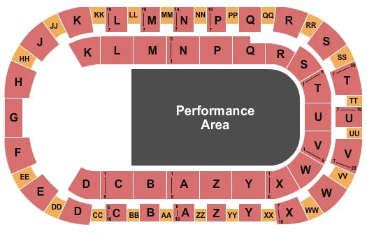 TOYOTA CENTER KENNEWICK BULLFIGHTERS ONLY Seating Map Seating Chart