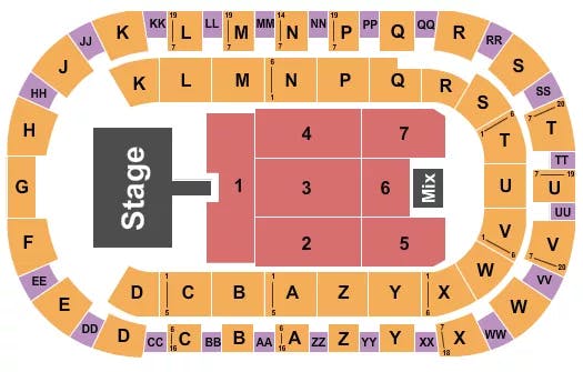 TOYOTA CENTER KENNEWICK CHRISTIAN NODAL Seating Map Seating Chart