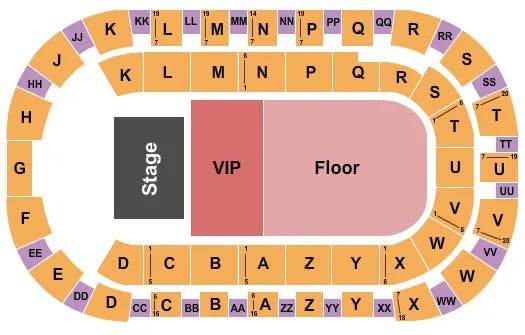 TOYOTA CENTER KENNEWICK VIP GA FLOOR Seating Map Seating Chart