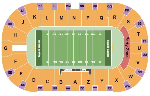TOYOTA CENTER KENNEWICK FOOTBALL Seating Map Seating Chart