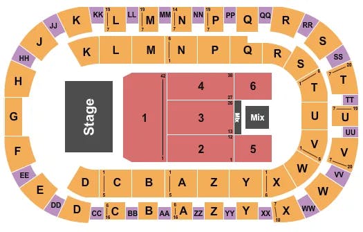 TOYOTA CENTER KENNEWICK FOREIGNER Seating Map Seating Chart