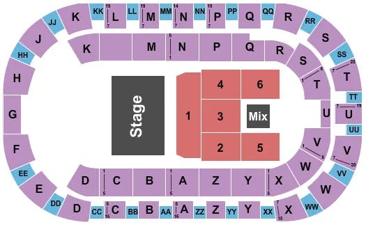 TOYOTA CENTER KENNEWICK GEORGE LOPEZ Seating Map Seating Chart