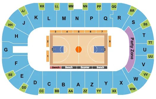TOYOTA CENTER KENNEWICK HARLEM GLOBETROTTERS 2022 Seating Map Seating Chart