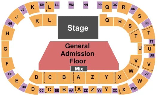 TOYOTA CENTER KENNEWICK IN THIS MOMENT BLACK VEIL BRIDES Seating Map Seating Chart