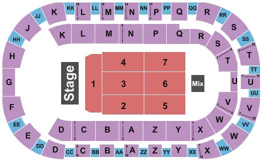TOYOTA CENTER KENNEWICK JEFF DUNHAM Seating Map Seating Chart