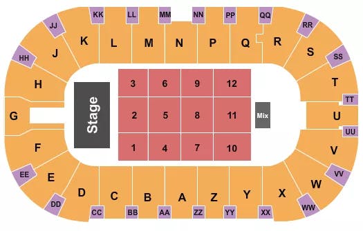 TOYOTA CENTER KENNEWICK JOY KOY Seating Map Seating Chart
