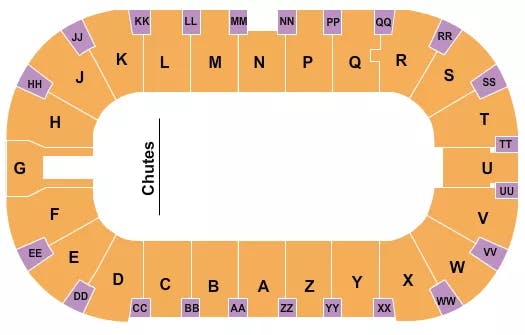 TOYOTA CENTER KENNEWICK RODEO Seating Map Seating Chart
