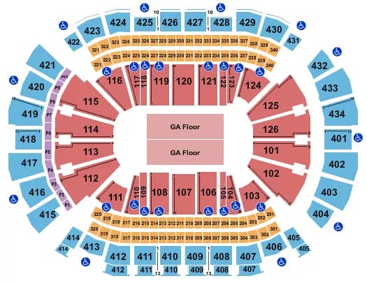 TOYOTA CENTER TX BAD BUNNY Seating Map Seating Chart