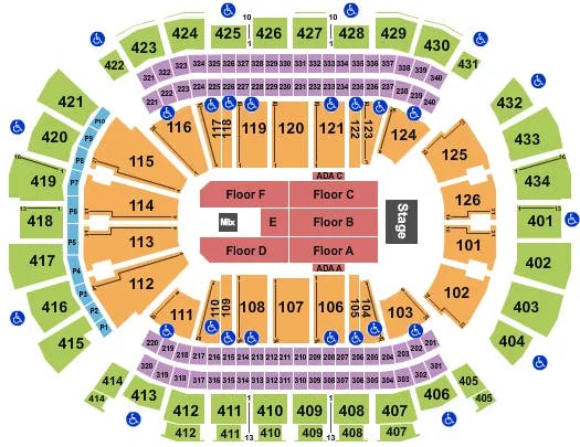TOYOTA CENTER TX ENDSTAGE 4 Seating Map Seating Chart