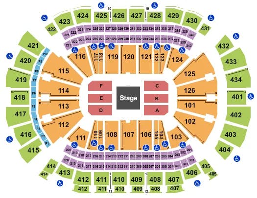 TOYOTA CENTER TX CENTER STAGE Seating Map Seating Chart