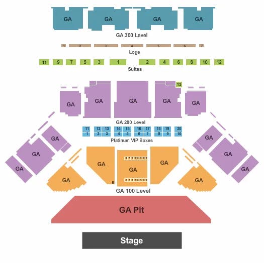  GA BY LEVEL Seating Map Seating Chart
