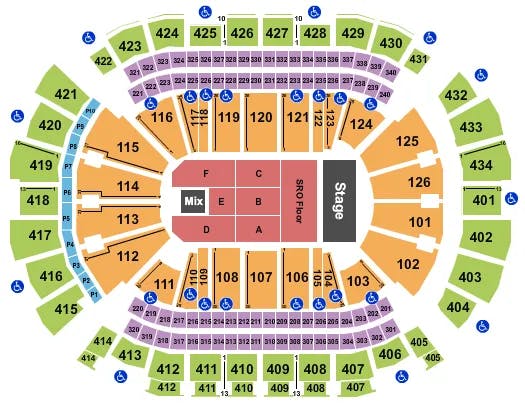 TOYOTA CENTER TX BLINK 182 Seating Map Seating Chart