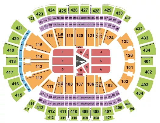TOYOTA CENTER TX CENTER STAGE 2 Seating Map Seating Chart