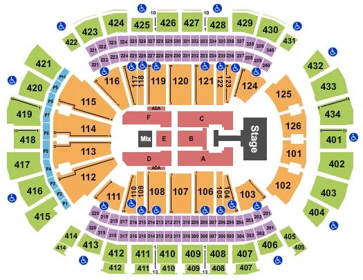 TOYOTA CENTER TX DEPECHE MODE Seating Map Seating Chart
