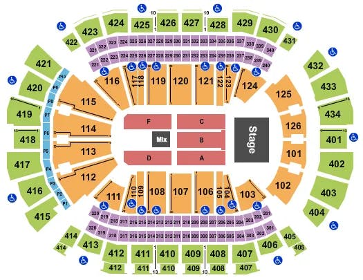 TOYOTA CENTER TX ENDSTAGE 3 Seating Map Seating Chart