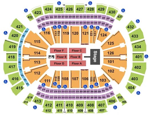 TOYOTA CENTER TX ENDSTAGE 5 Seating Map Seating Chart