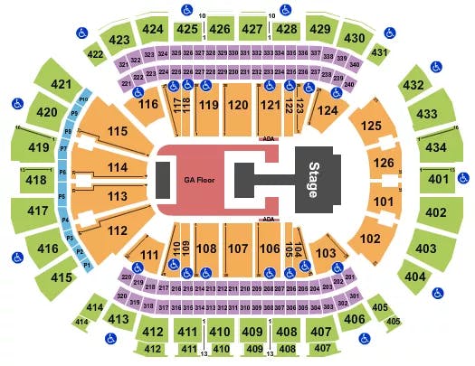 TOYOTA CENTER TX ENDSTAGE GA FLOOR 2 Seating Map Seating Chart