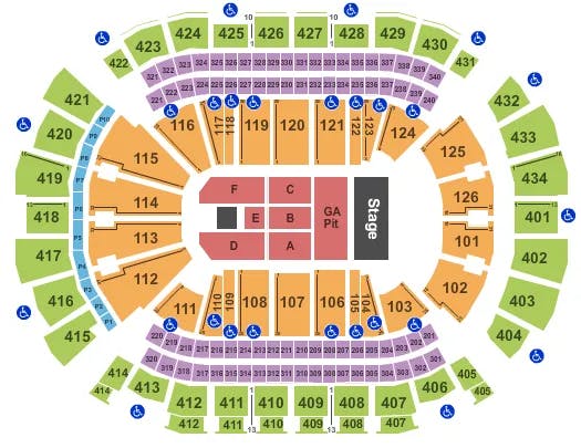 TOYOTA CENTER TX ENDSTAGE GA PIT Seating Map Seating Chart