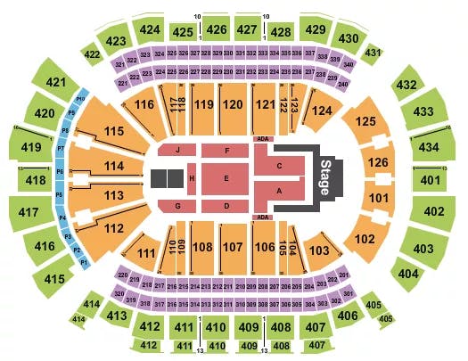 TOYOTA CENTER TX JELLY ROLL Seating Map Seating Chart