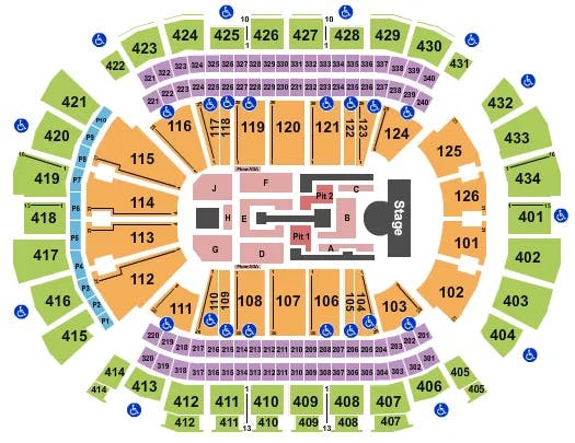 TOYOTA CENTER TX MADONNA 2 Seating Map Seating Chart